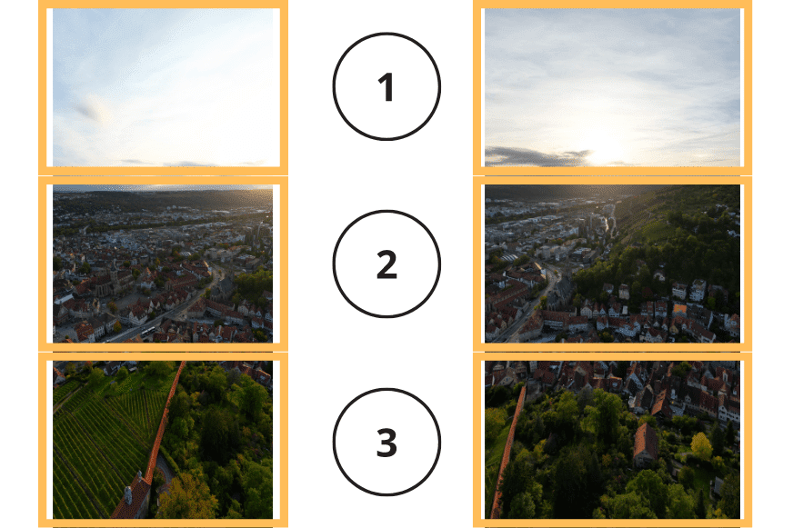 Ein vertikales Panorama der DJI Mini 3 Pro.